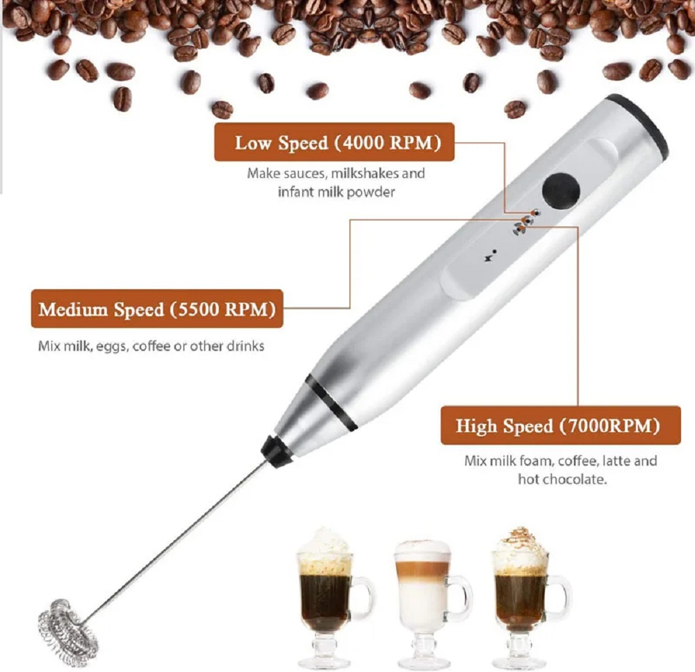 Portable Blender Usb Rechargeable - Mini Elektrischer Handmilchaufschäumer mit USB-Anschluss, Elektrischer
