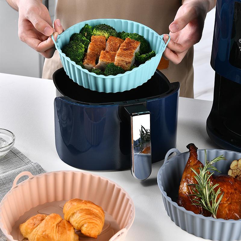 Air Fryer Silicone Pot Liner - C Air Fryer Silikon-Backmatte, Frittierkorb-Einlage, Topfhalter,