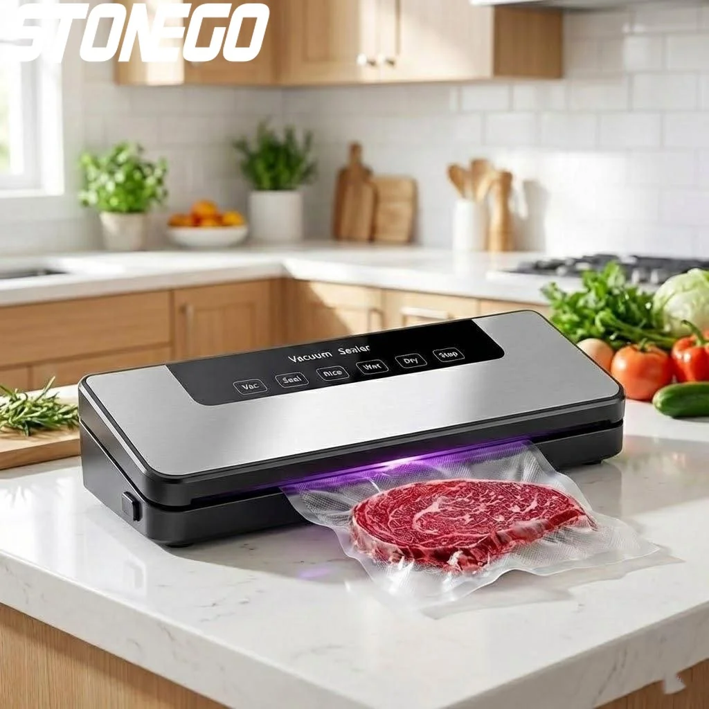 Food Vacuum Sealer Machine - Automatische Vakuumiermaschine 65kPa Hochleistungs-Versiegelungsgerät für Trocken-,