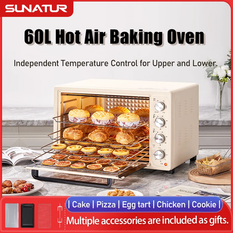 Small Appliances - SUNATUR 2200W Heißluft-Umluftofen, kleiner gewerblicher Pizza-Toasterofen,