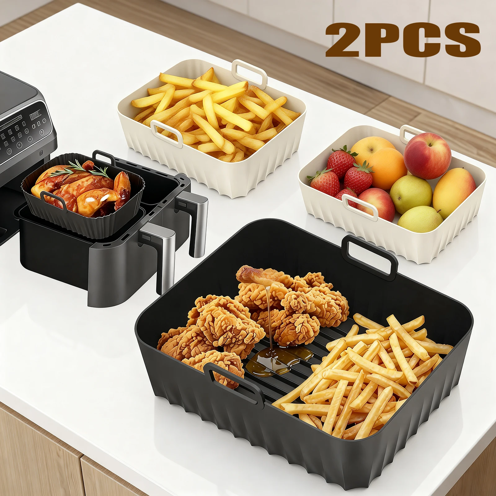 2 Stück Silikon-Einlagen für H – Air Fryer Silicone Pot Liner Bewertung und Preis